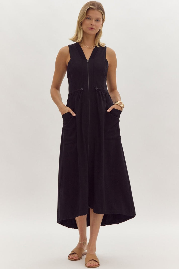 Isabelle Pocket Dress- Black