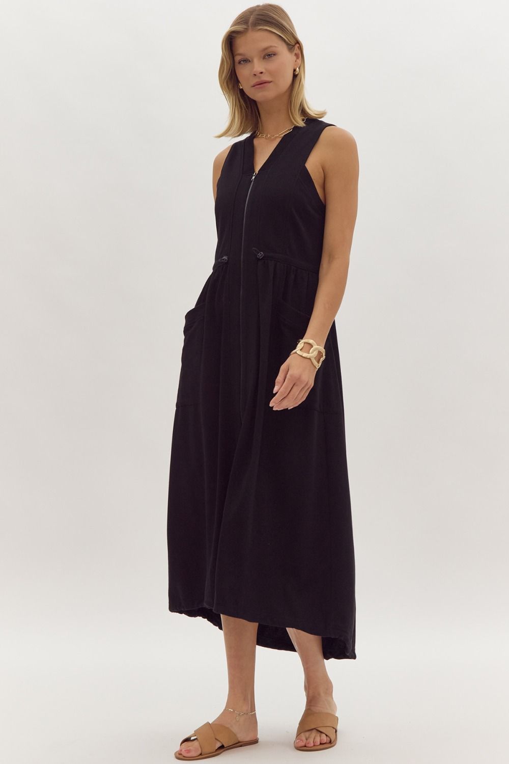 Isabelle Pocket Dress- Black