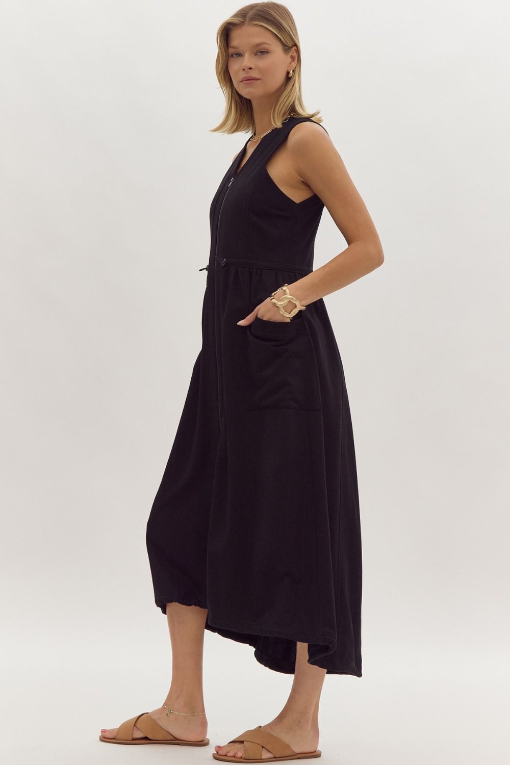 Isabelle Pocket Dress- Black