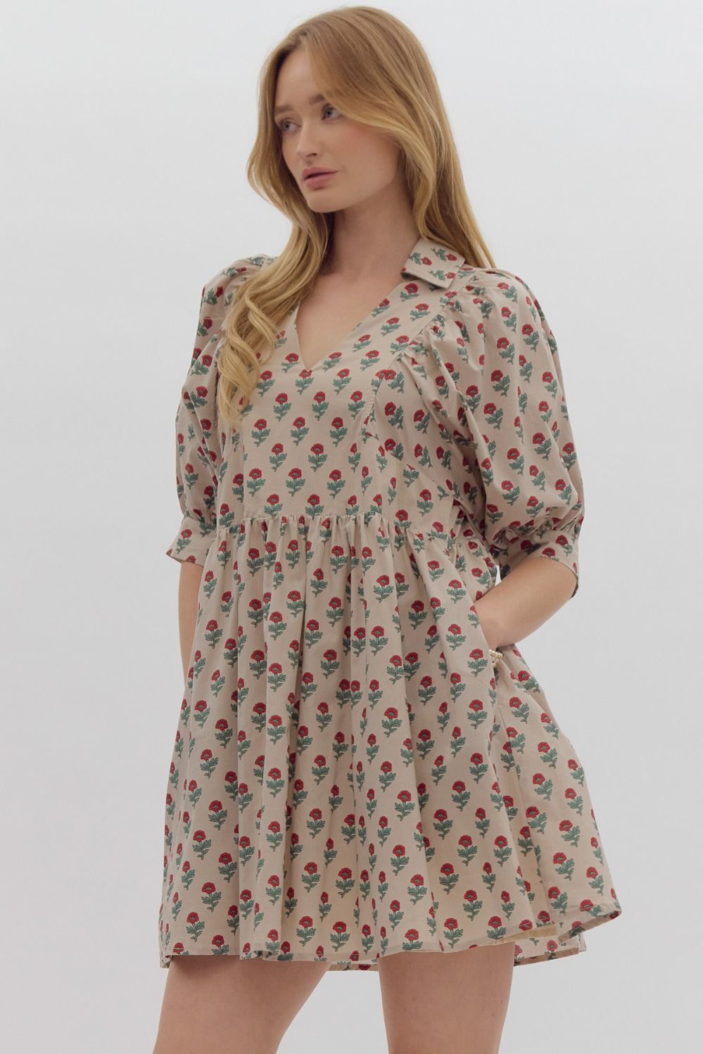 Floral Ecru Dress