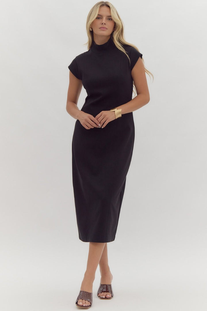 Black Cap Sleeve Dress