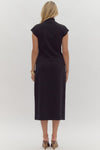 Black Cap Sleeve Dress