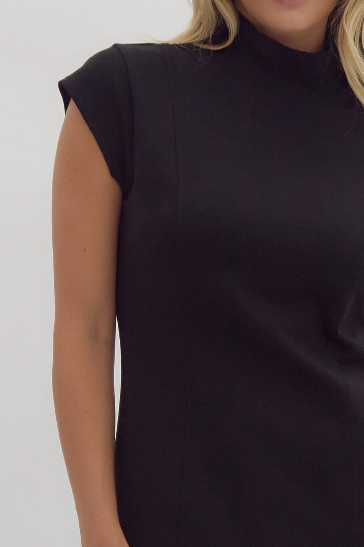 Black Cap Sleeve Dress