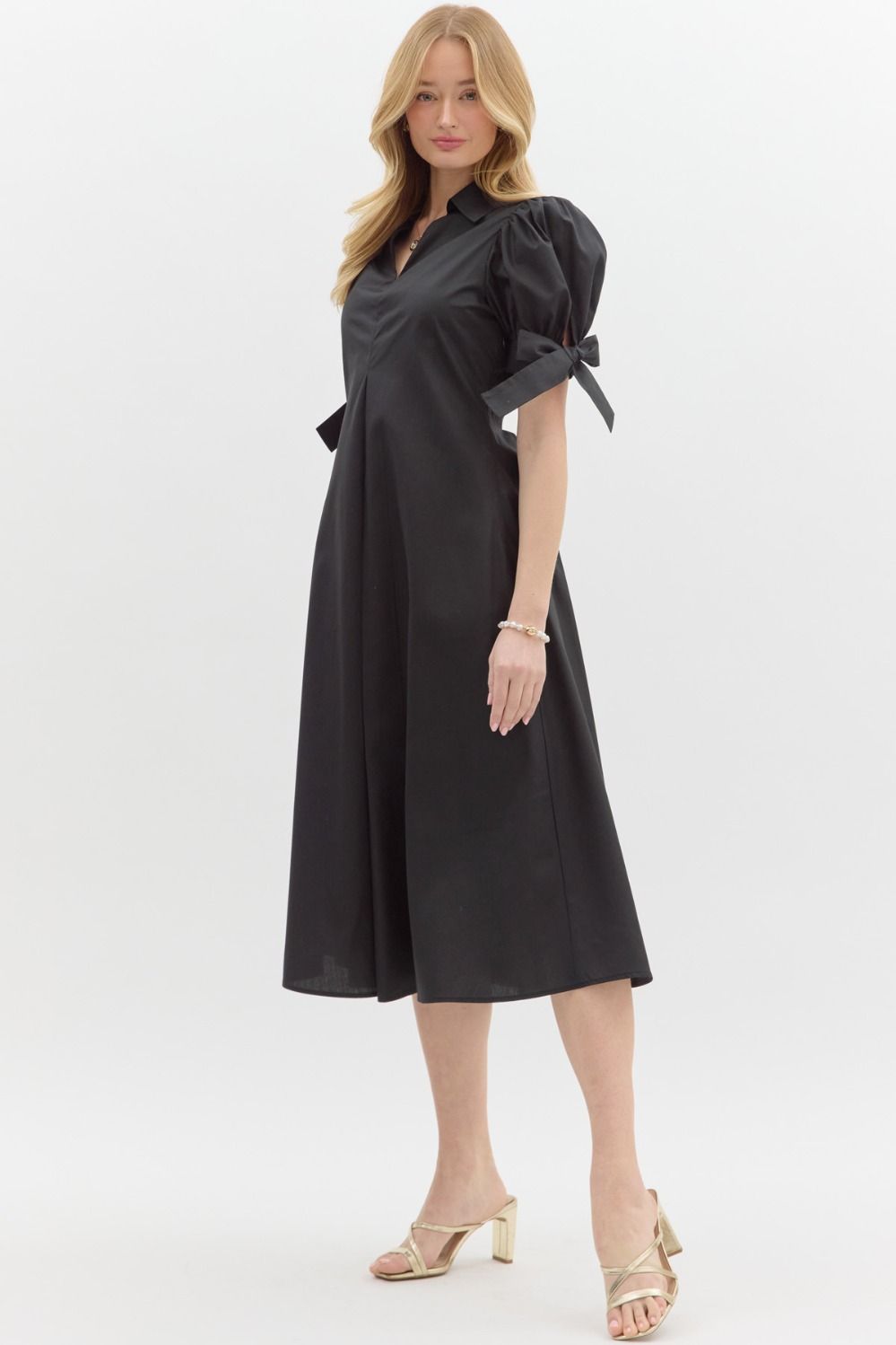 The Bow Sleeve Black Dress