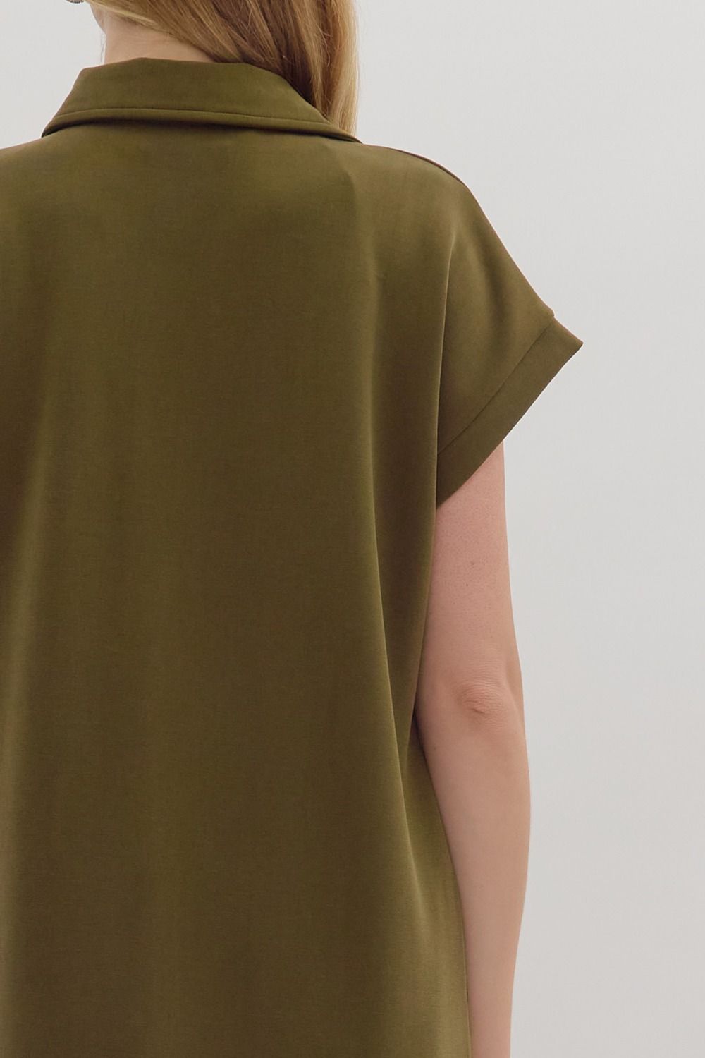 Olive Pullover Midi Dress