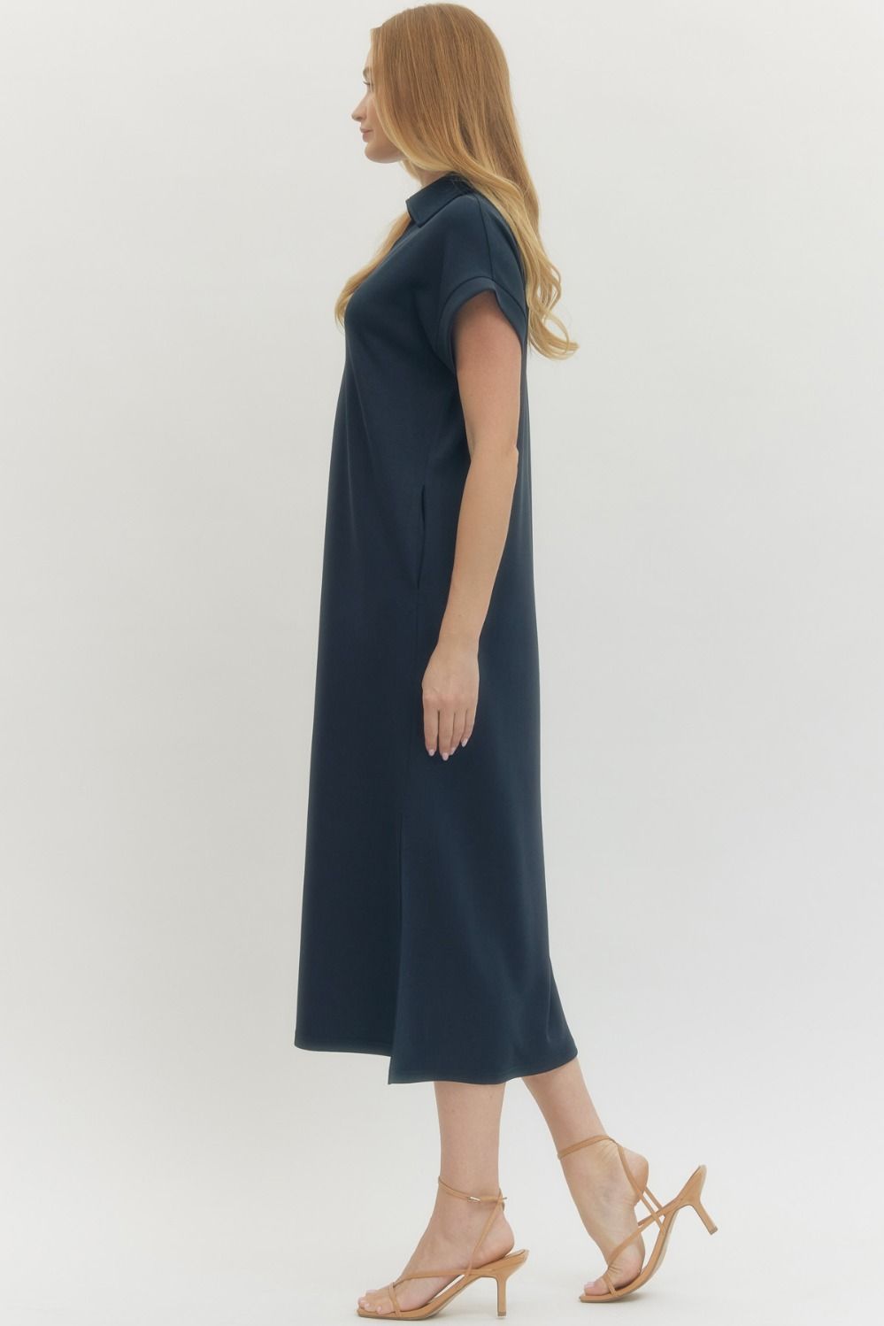 Navy Midi Pullover Dress