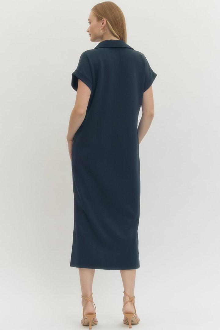 Navy Midi Pullover Dress