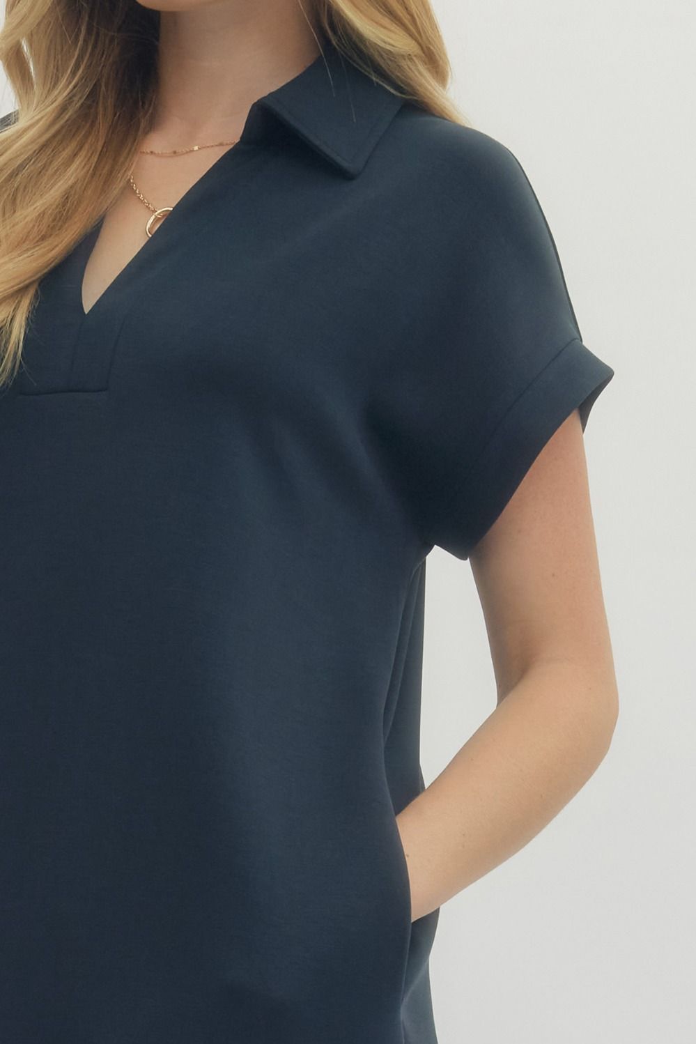 Navy Midi Pullover Dress