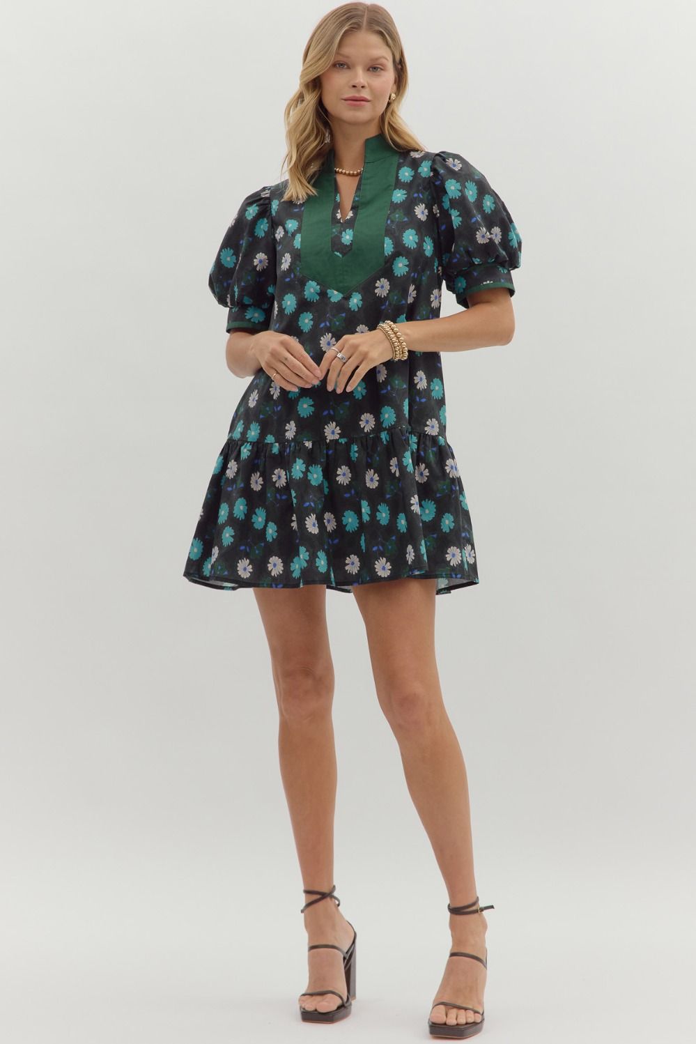 Ash Black Floral Dress