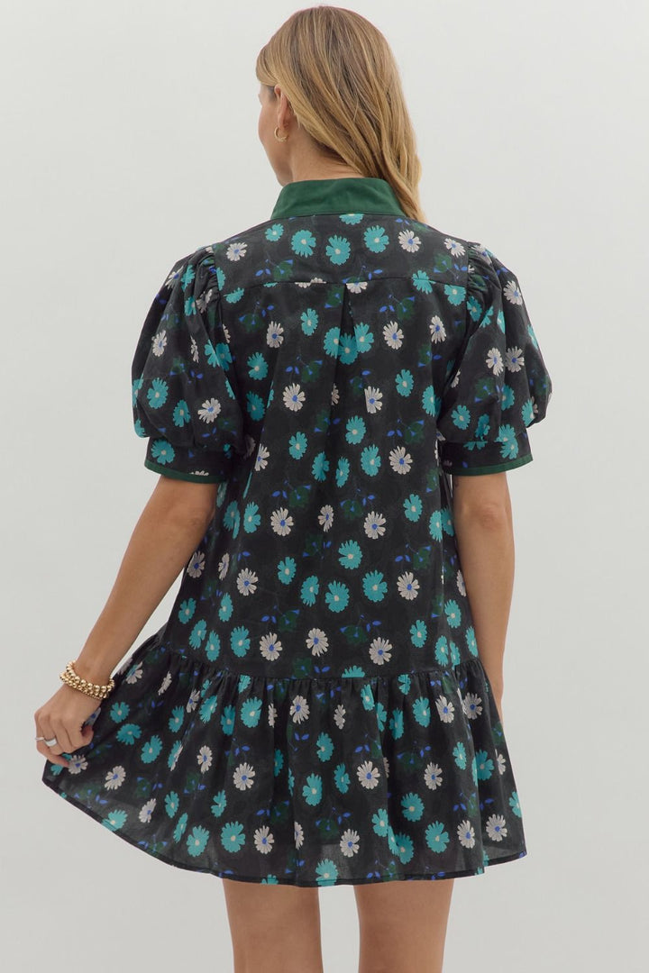 Ash Black Floral Dress