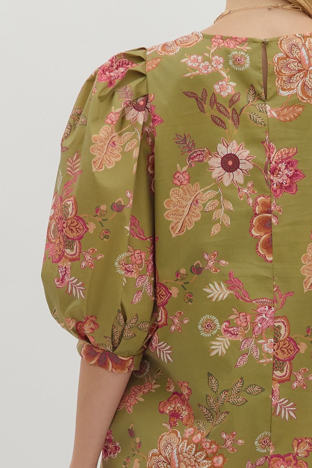 Olive Floral Dress