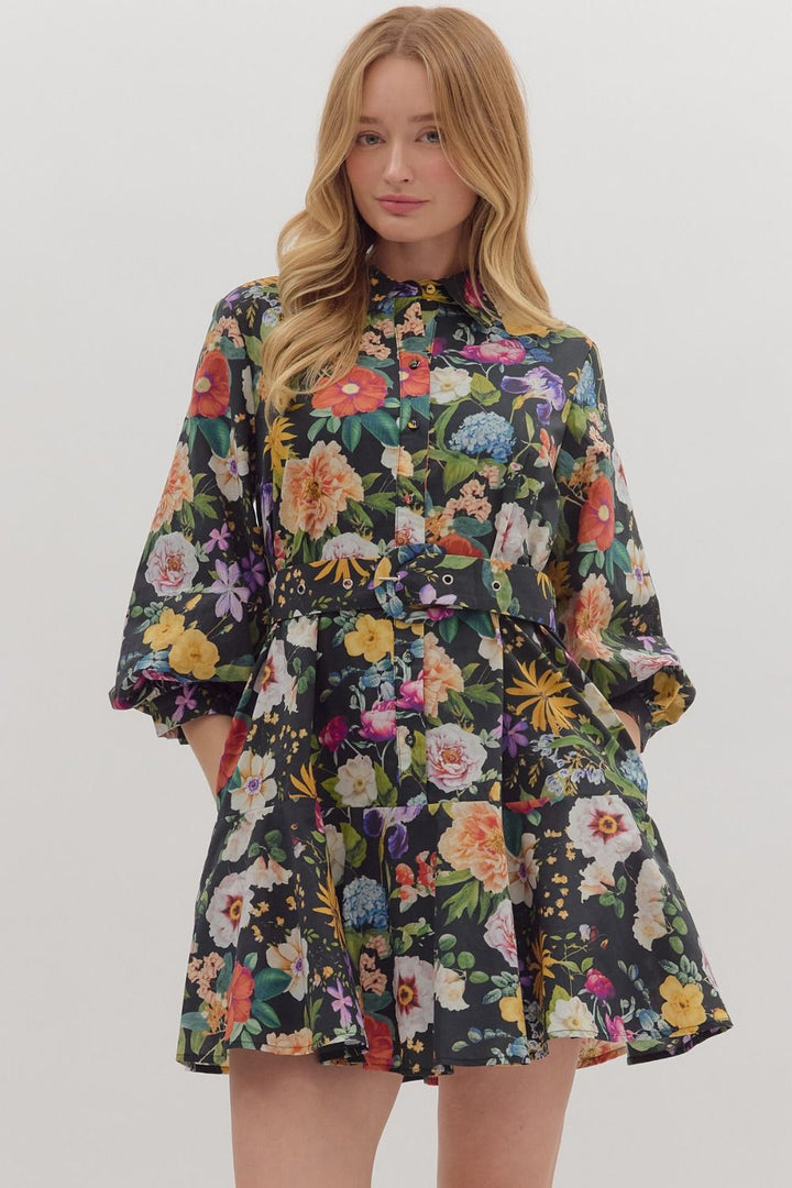 Floral Belted Dress