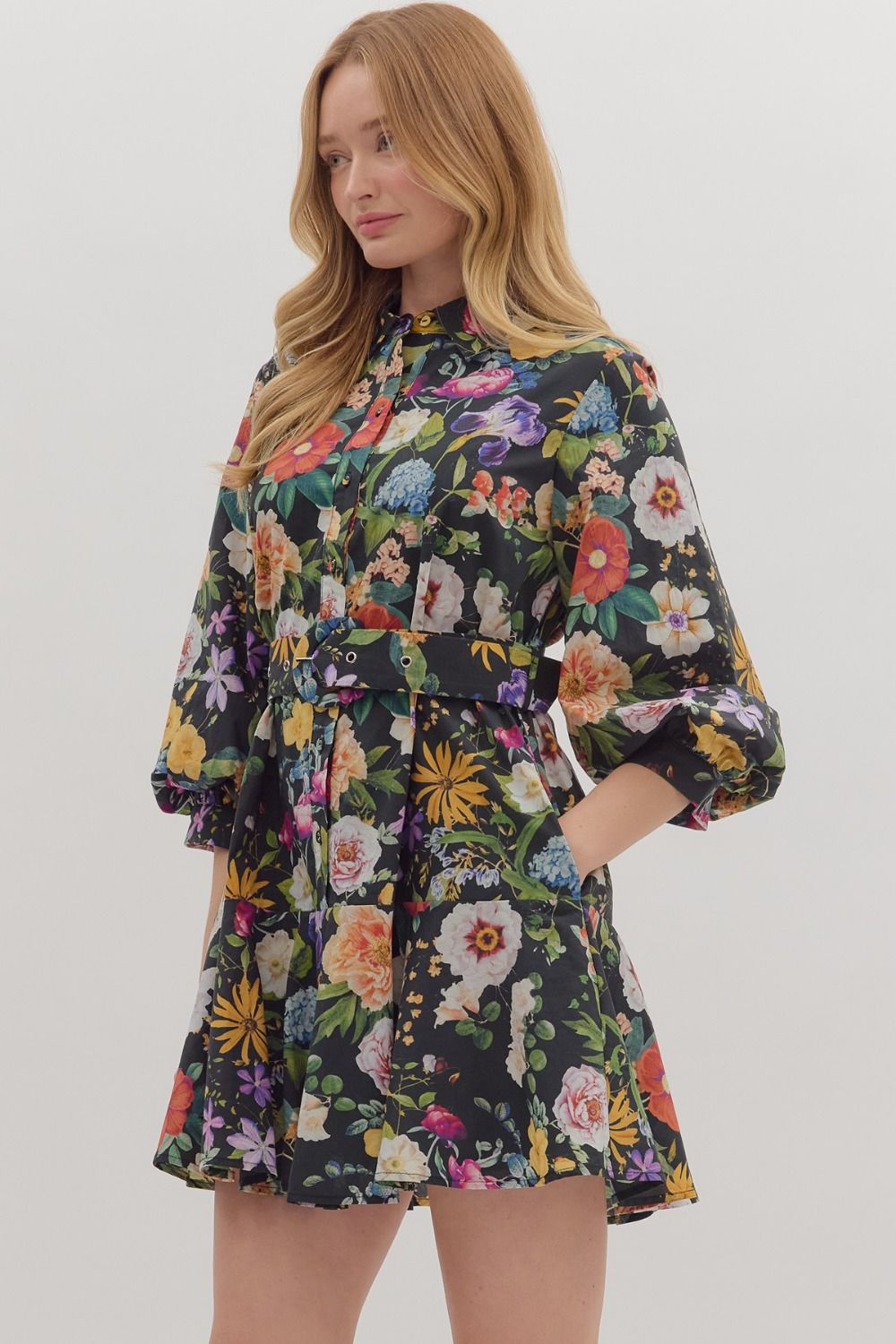 Floral Belted Dress
