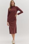 Mock Neck Midi Dress