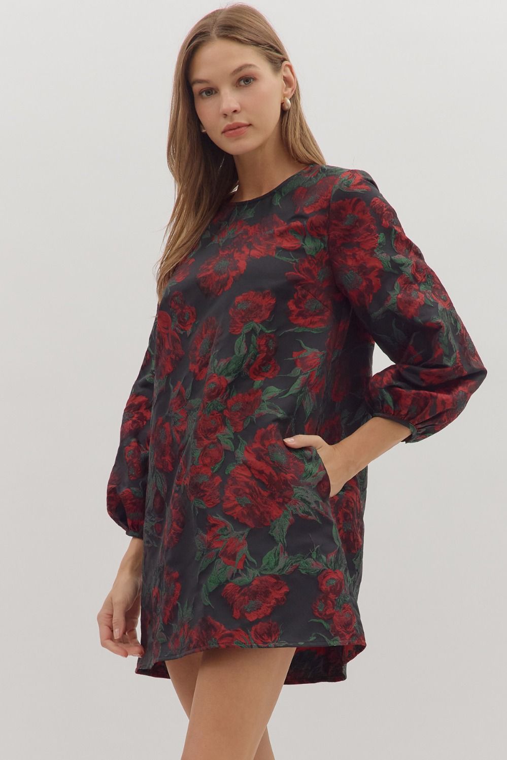 Floral Jacquard Dress