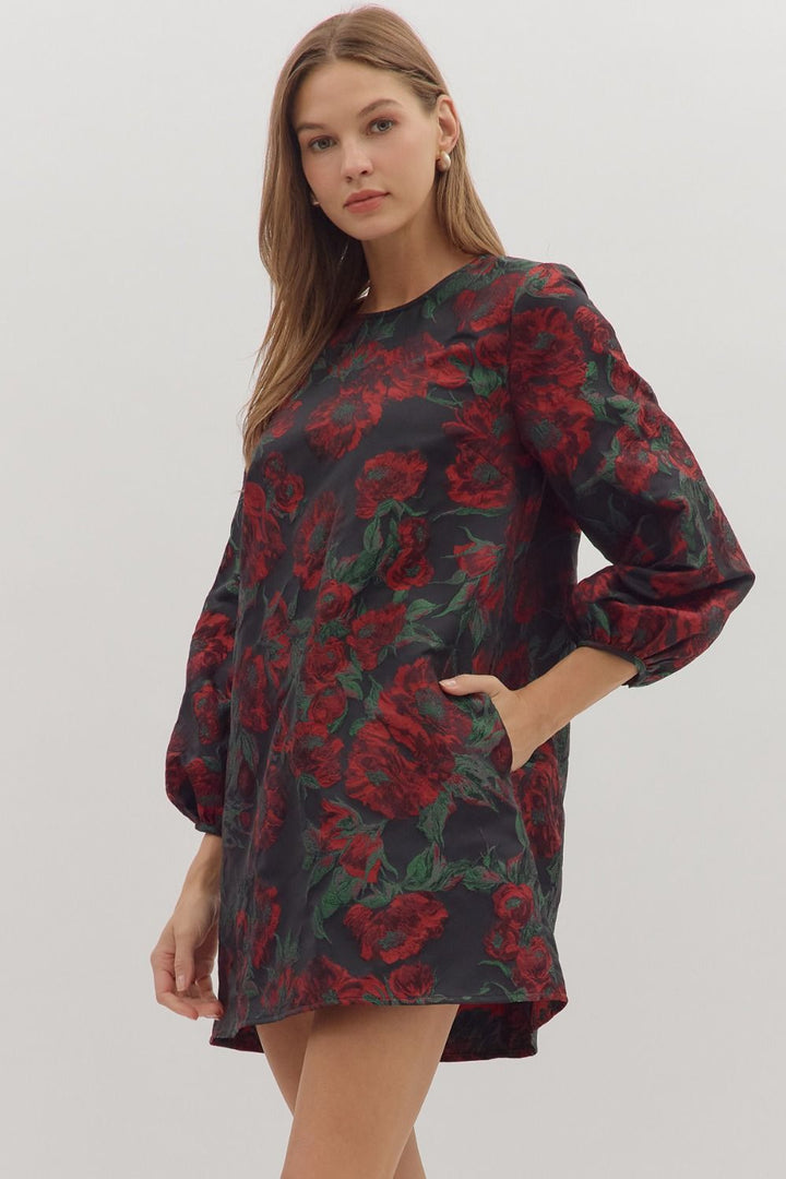 Floral Jacquard Dress