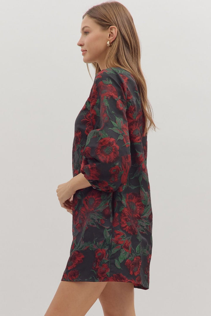 Floral Jacquard Dress