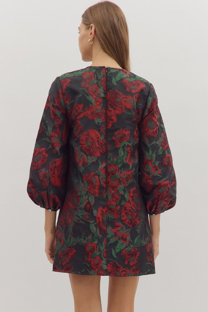 Floral Jacquard Dress