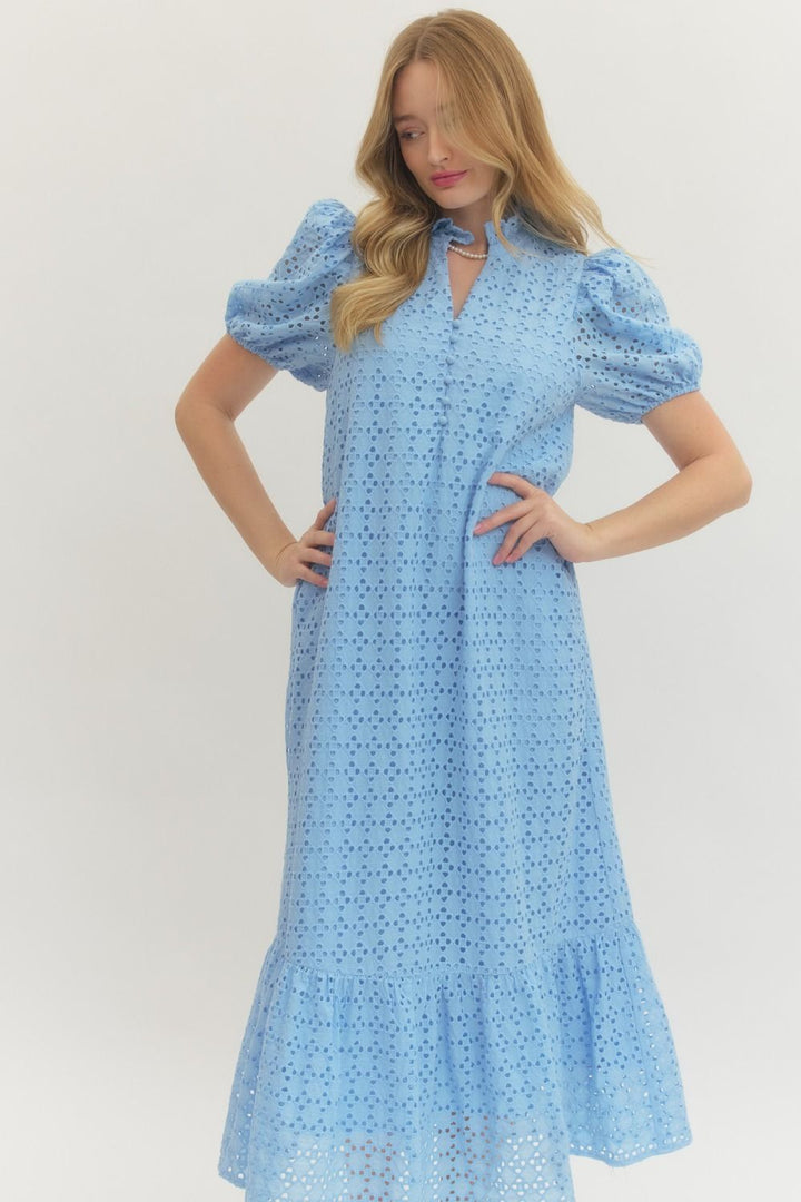 Eyelet Midi Dress