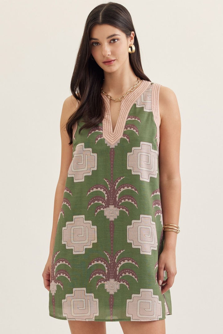 Palm Geo Dress