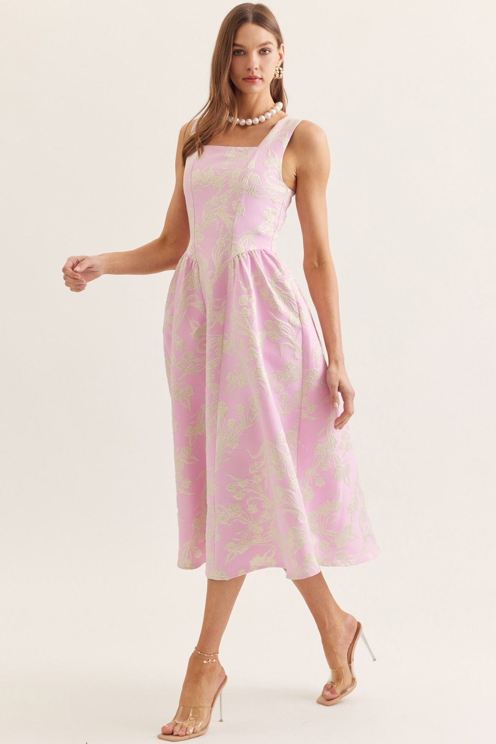 The Pink Jacquard Dress