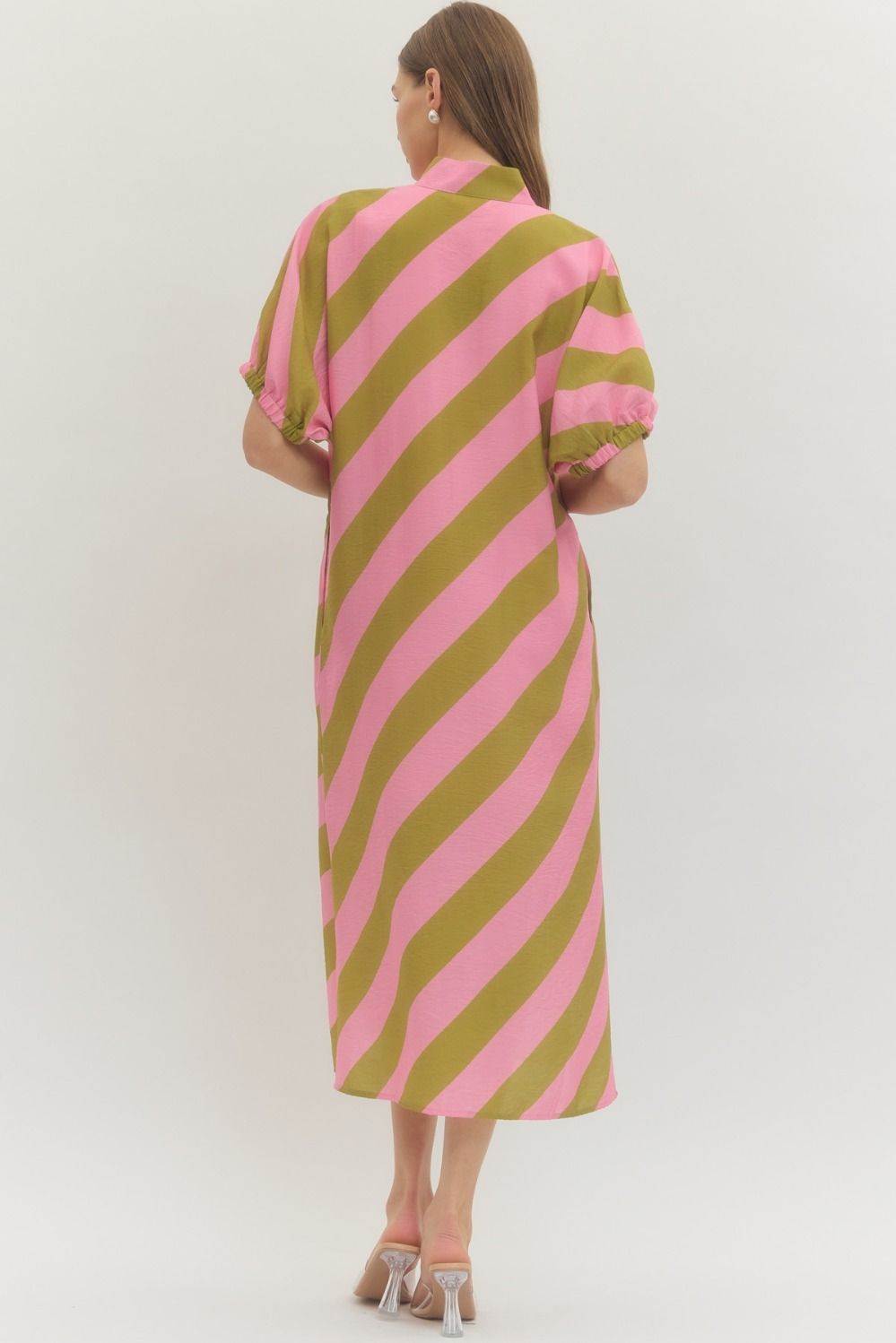 Stripe Dolman Midi Dress