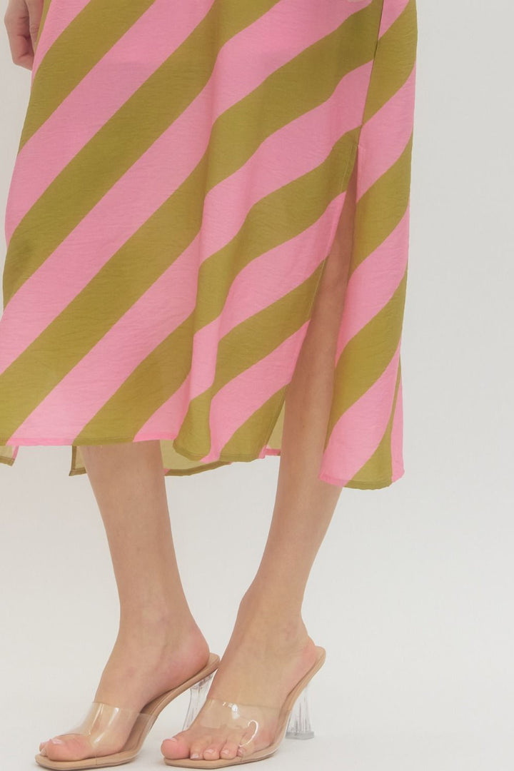 Stripe Dolman Midi Dress