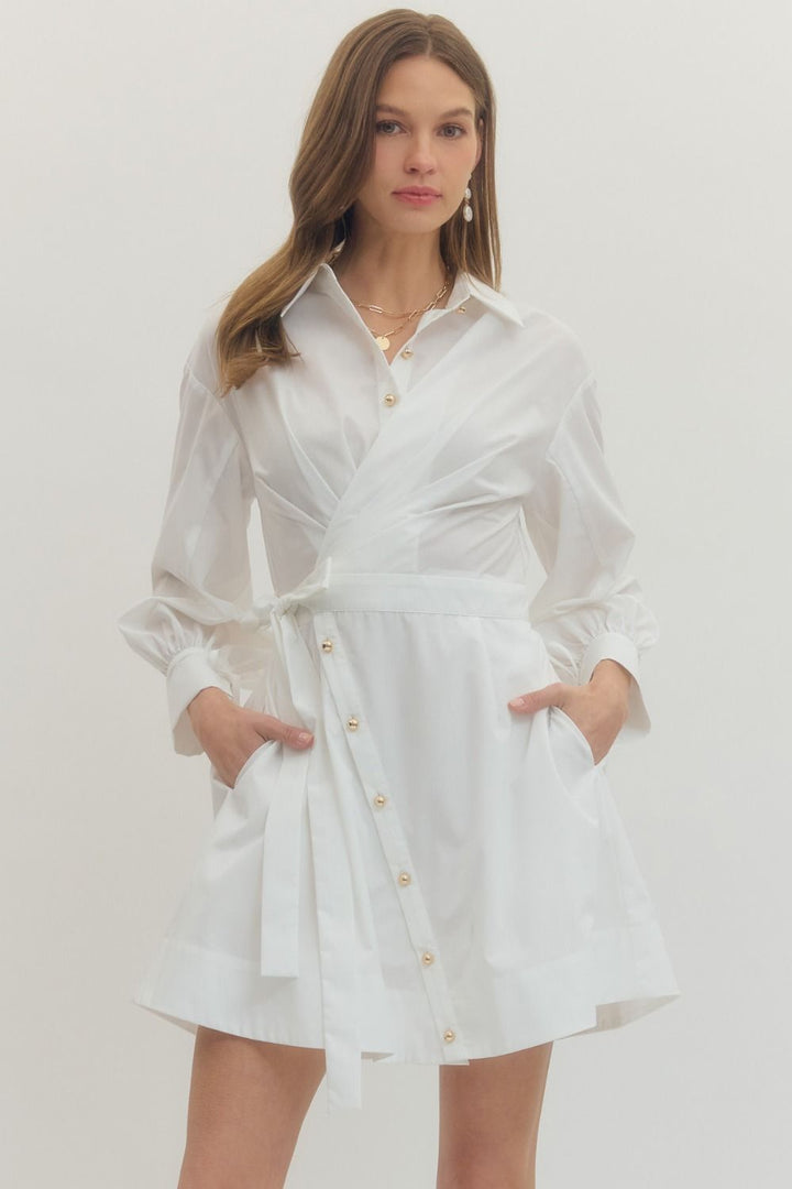 Ivory Wrap Dress