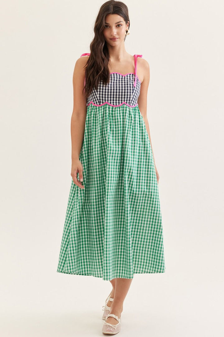 Gingham Scalloped Dress