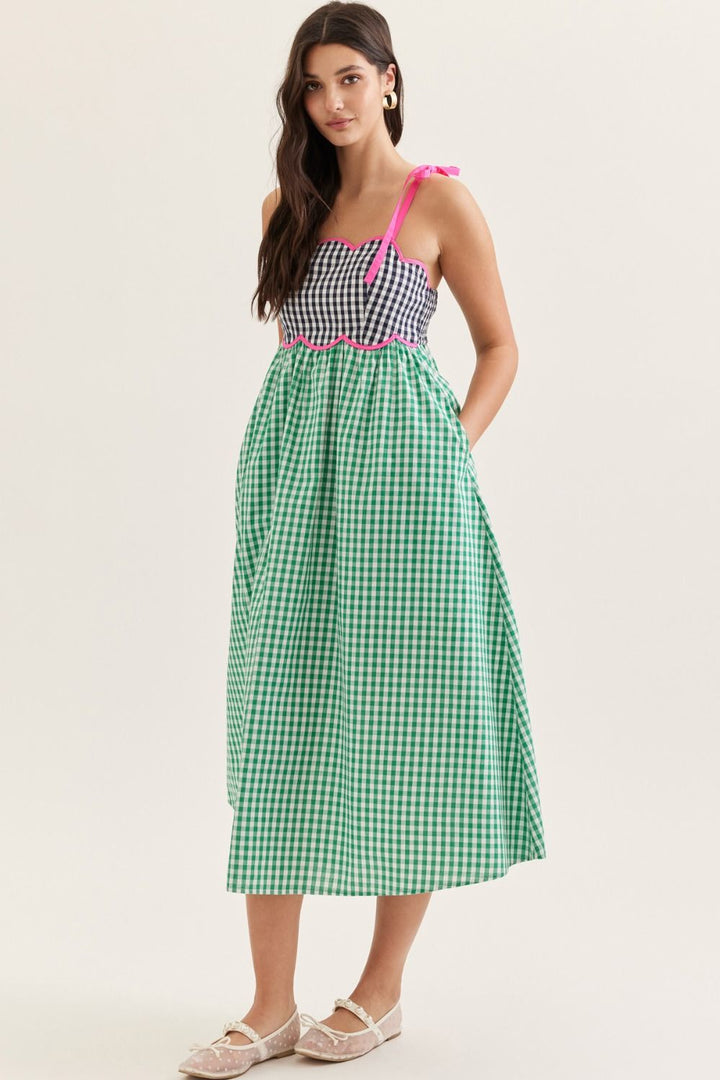 Gingham Scalloped Dress