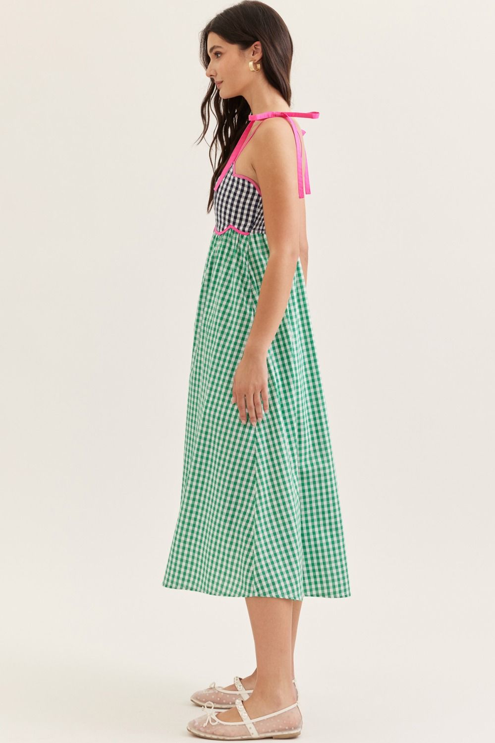 Gingham Scalloped Dress