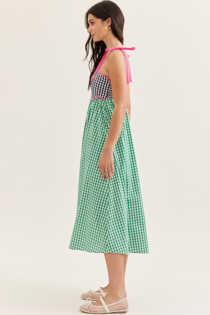 Gingham Scalloped Dress