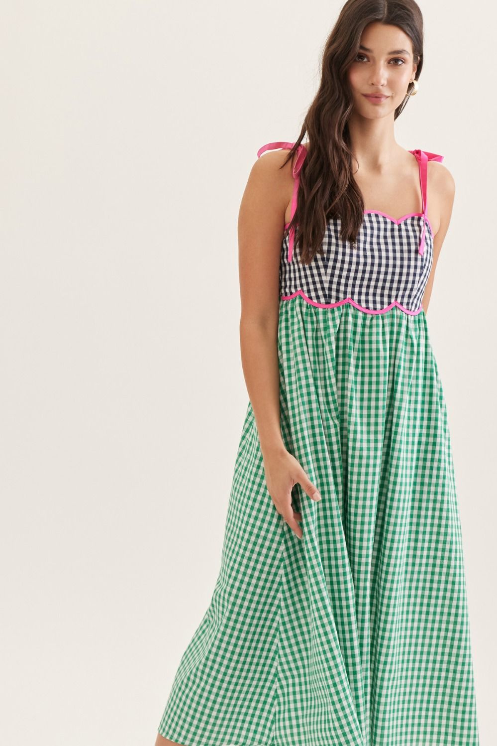 Gingham Scalloped Dress