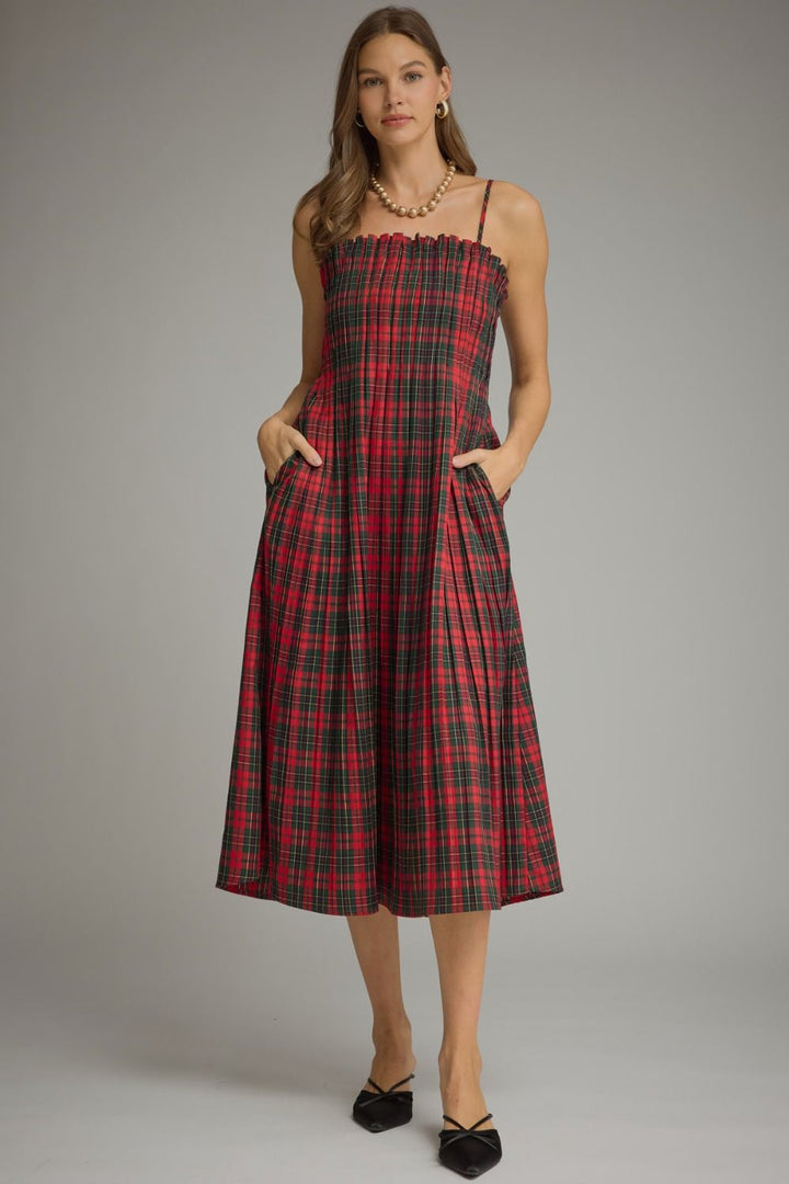 Plaid Smocked Bodice Dress