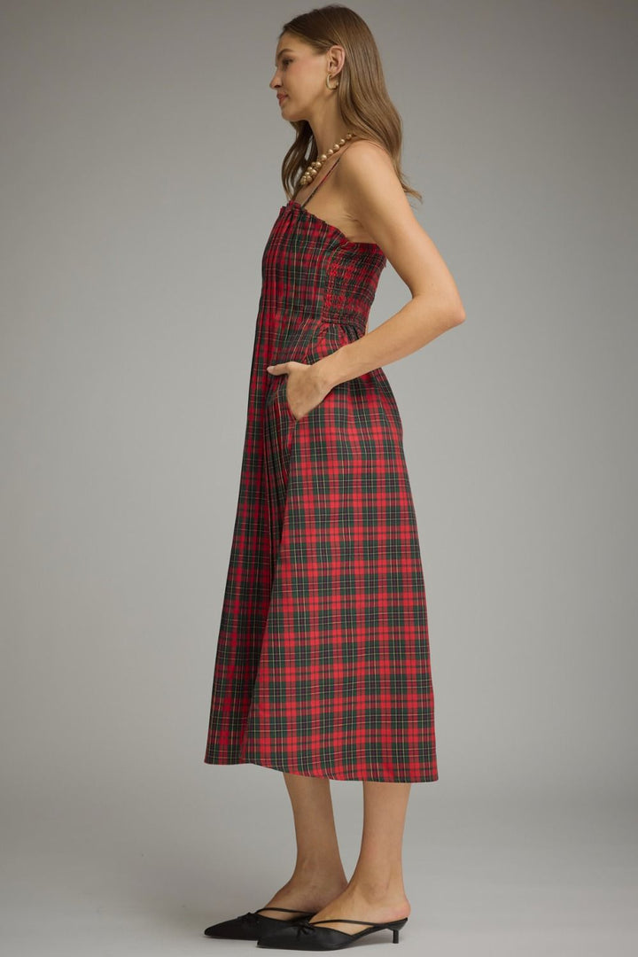 Plaid Smocked Bodice Dress