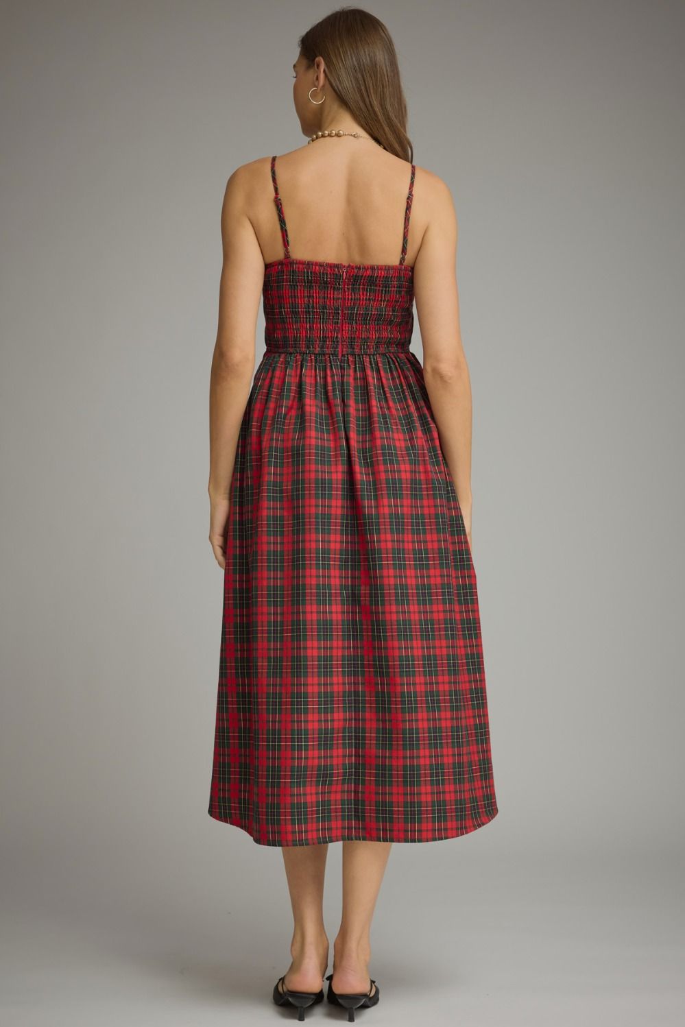 Plaid Smocked Bodice Dress