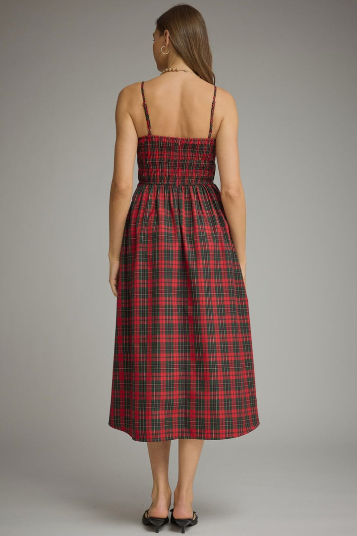 Plaid Smocked Bodice Dress