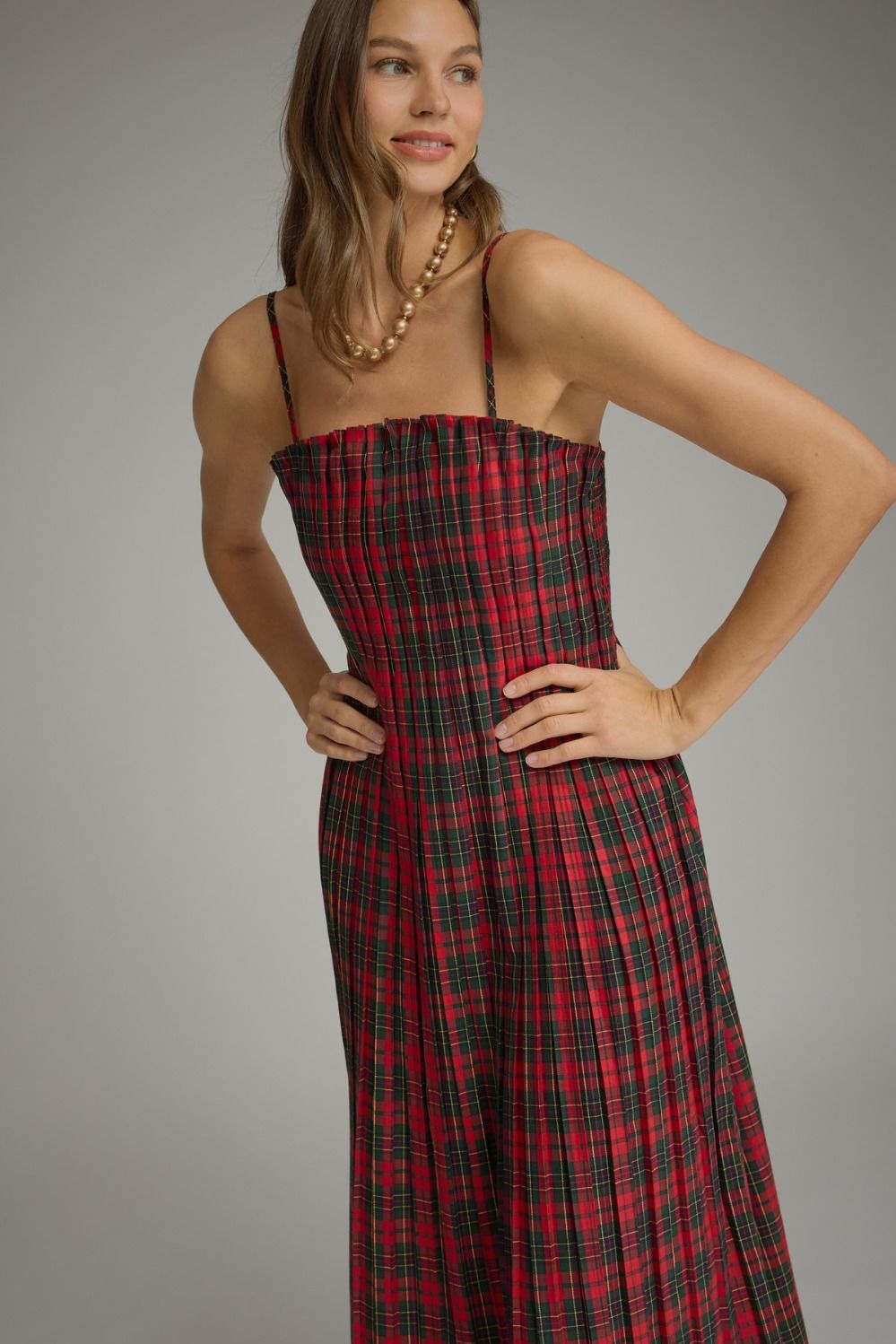 Plaid Smocked Bodice Dress