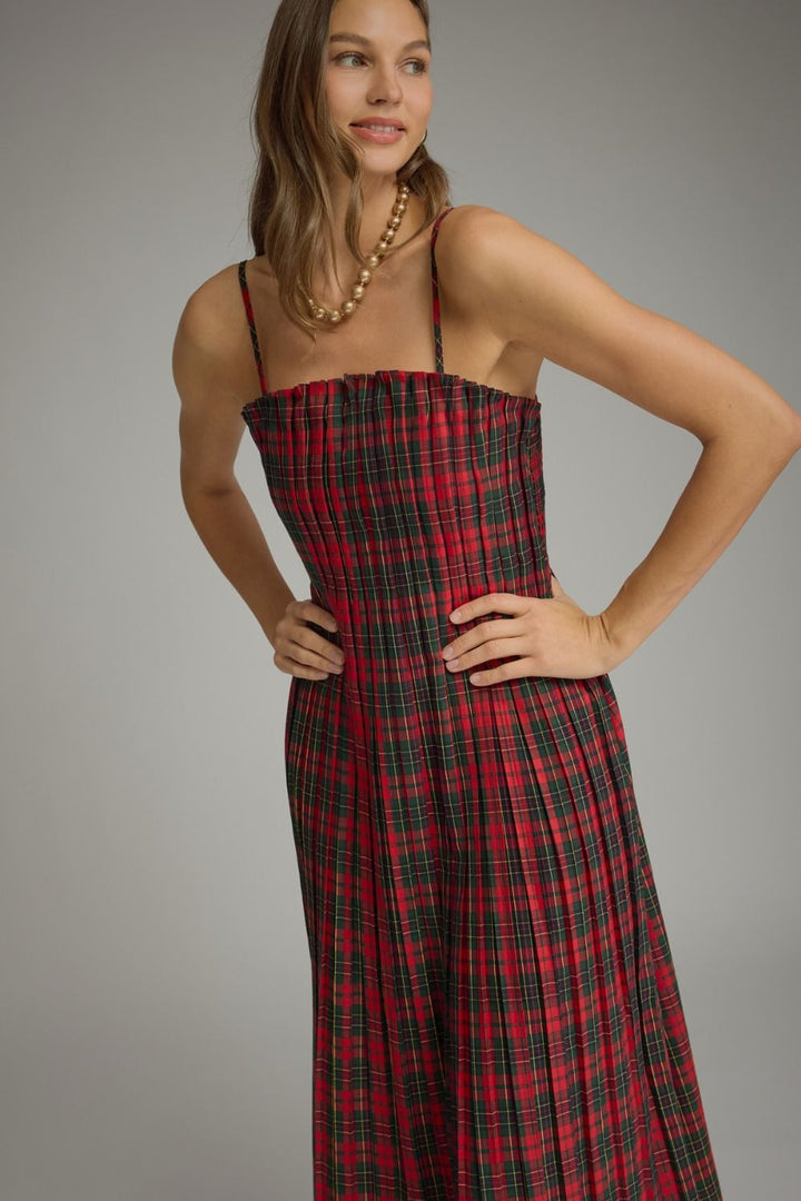 Plaid Smocked Bodice Dress