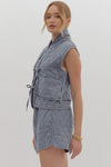 Quilted Denim Vest