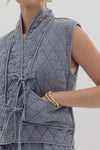 Quilted Denim Vest