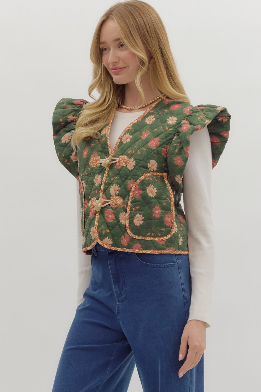 Floral Quilted Vest
