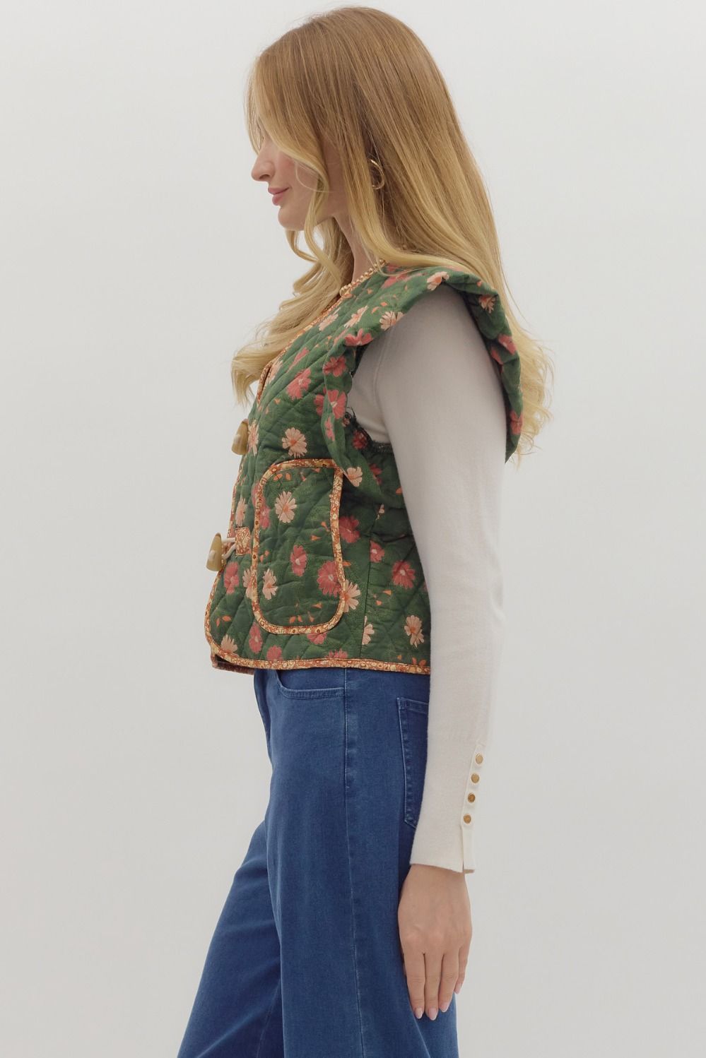 Floral Quilted Vest