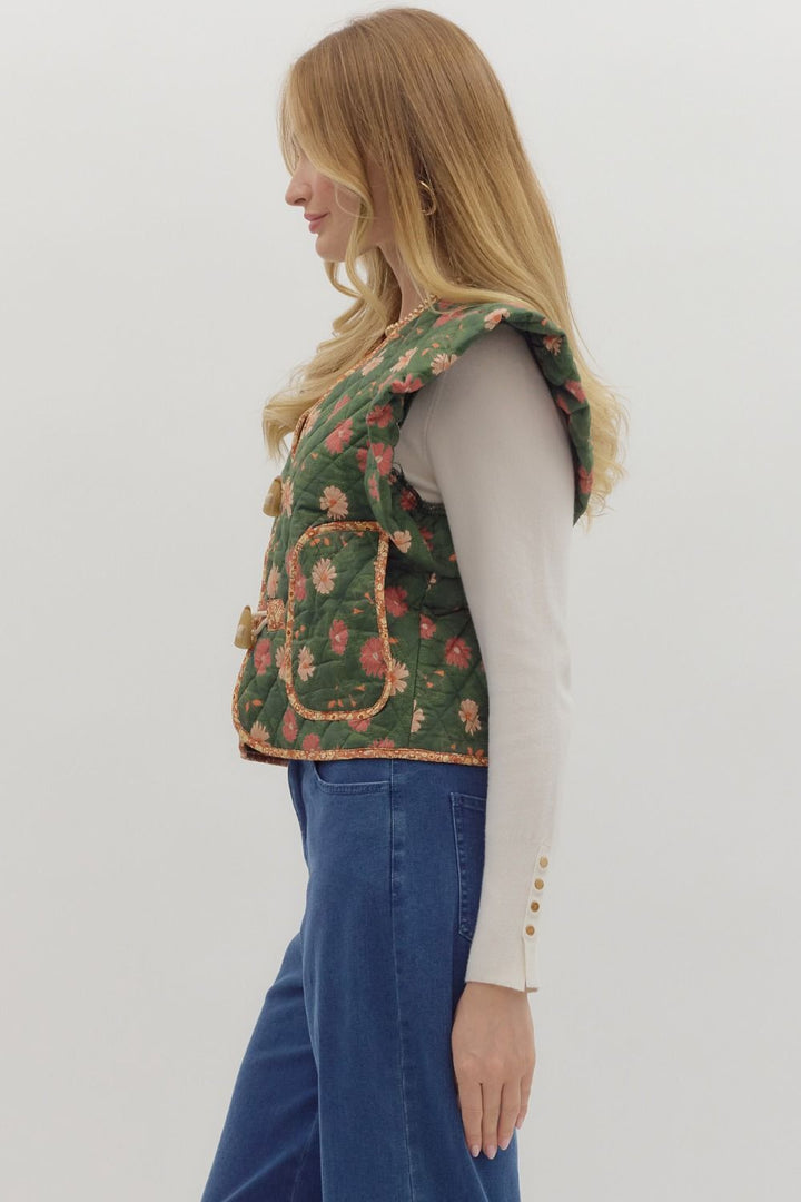 Floral Quilted Vest