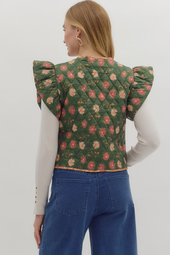 Floral Quilted Vest