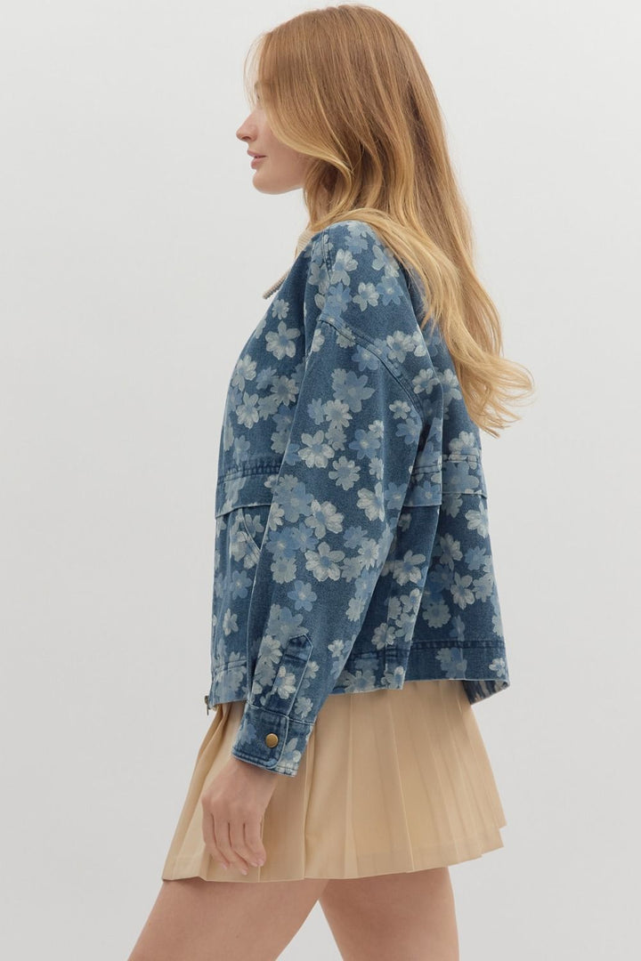Denim Floral Jacket