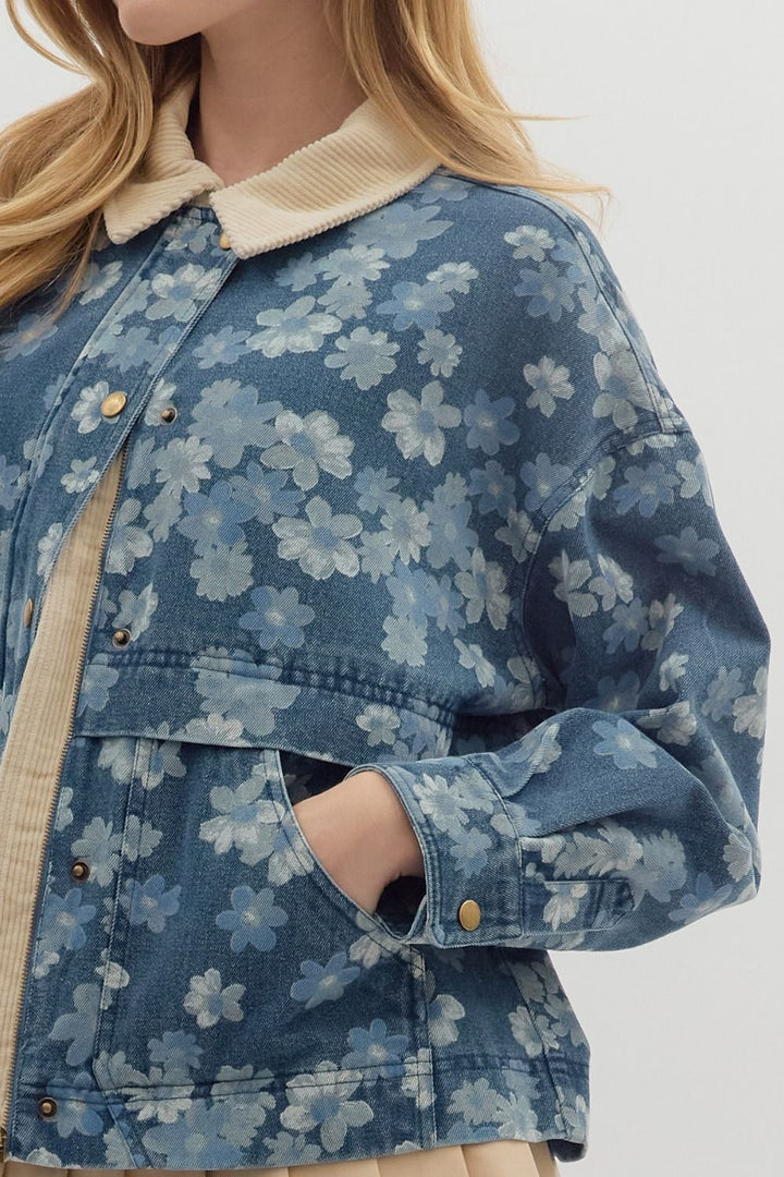 Denim Floral Jacket
