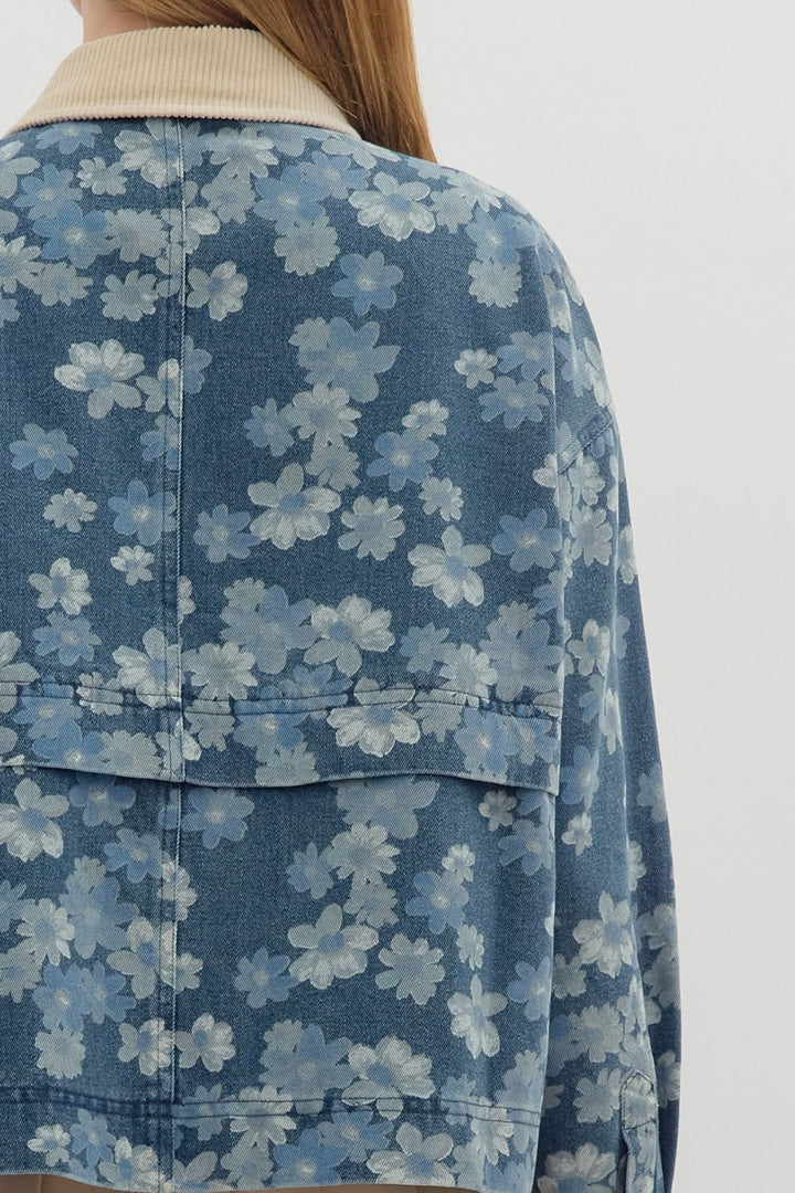 Denim Floral Jacket