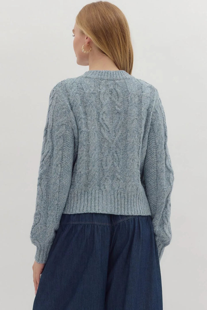 Chambray Cable Knit Sweater
