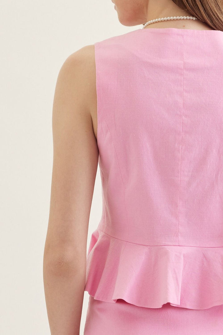 Rouge Peplum Top